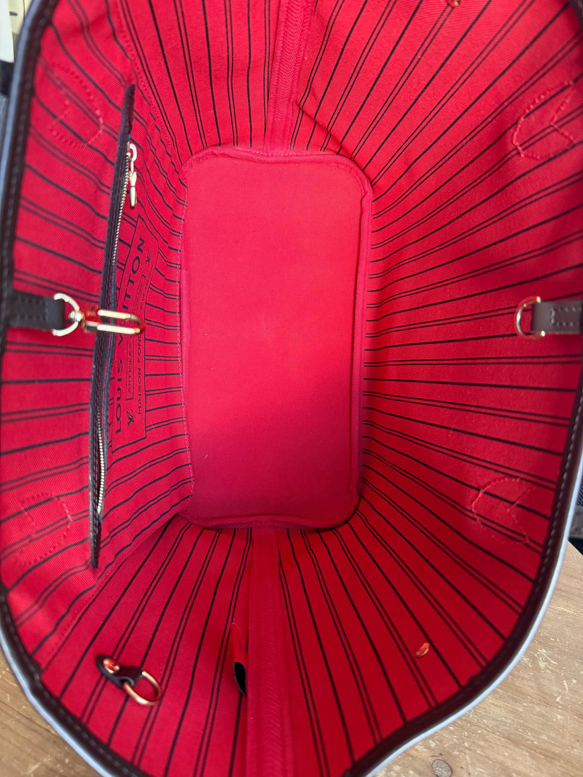 Neverfull MM with pouch in Damier Ebene