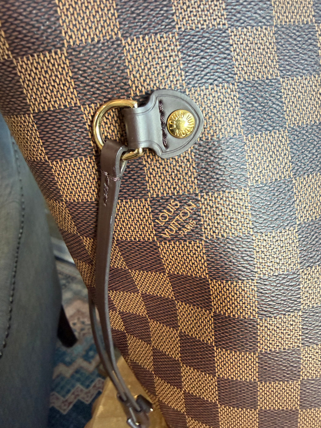 Neverfull MM with pouch in Damier Ebene