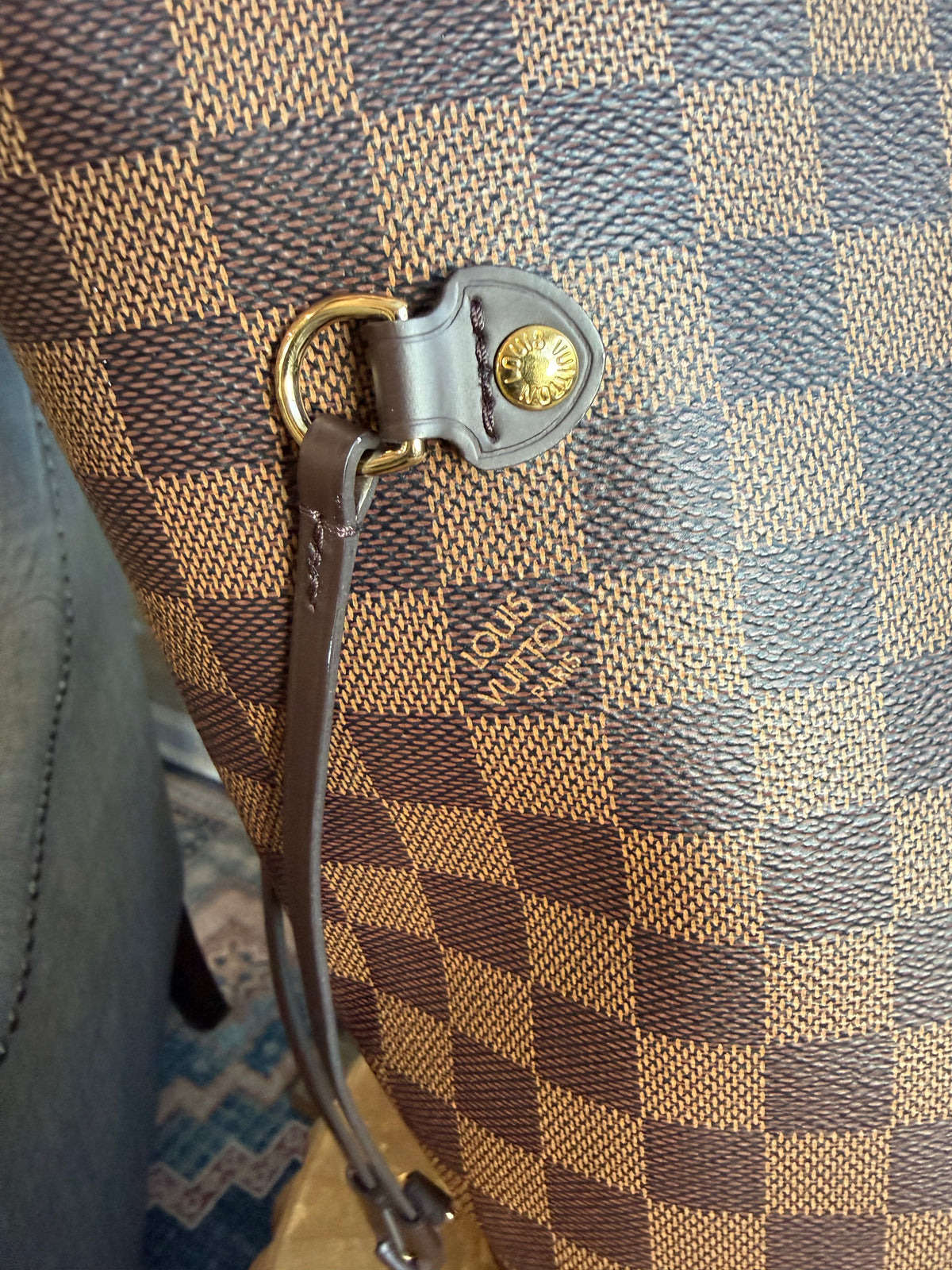 Neverfull MM with pouch in Damier Ebene