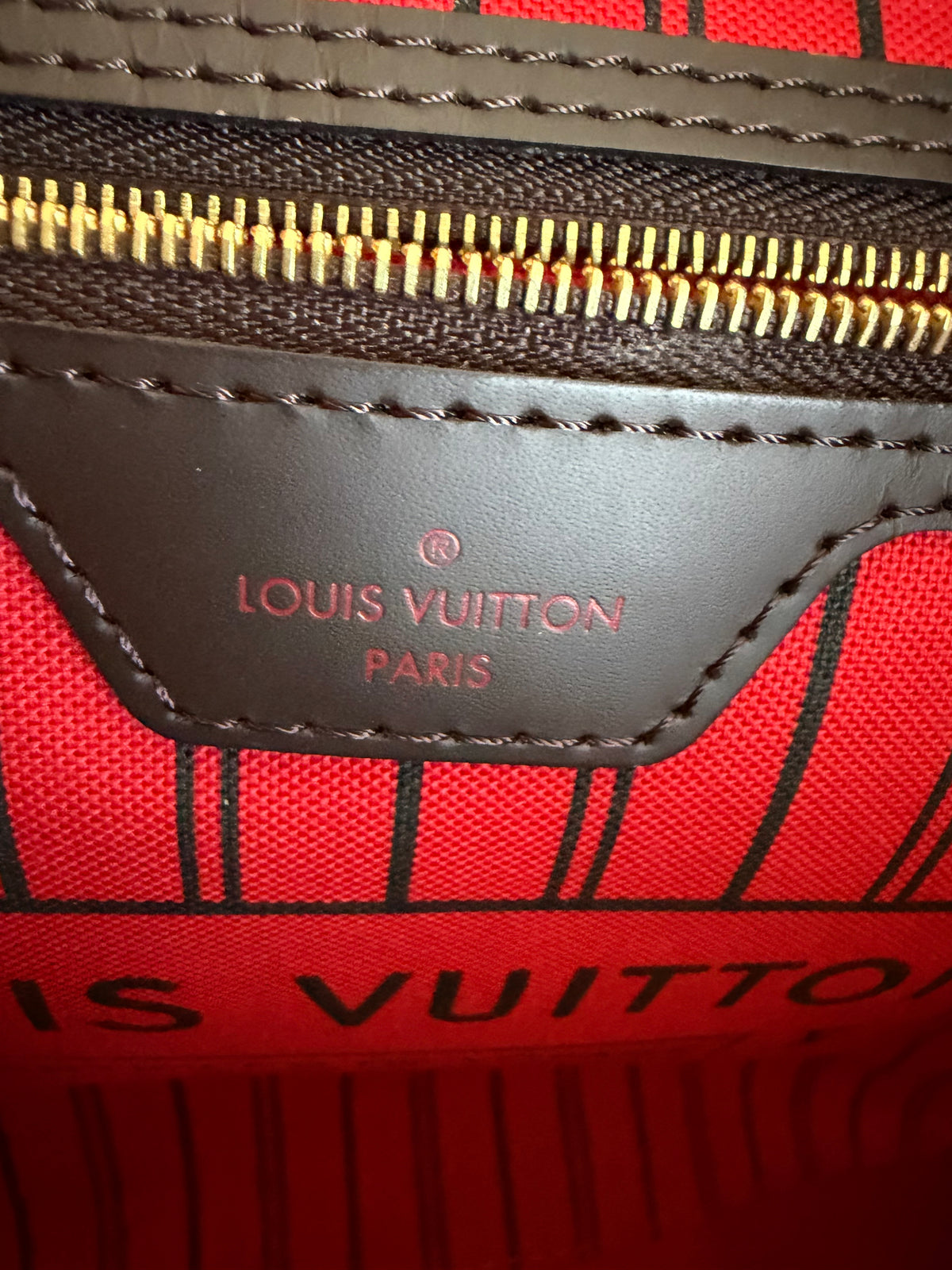 Neverfull MM with pouch in Damier Ebene