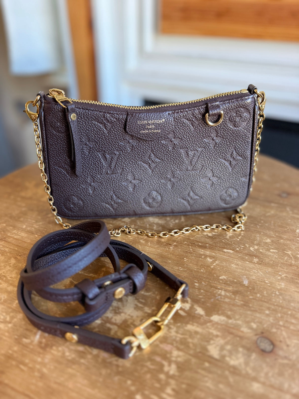 Easy Pouch On Strap Empreinte in Brown