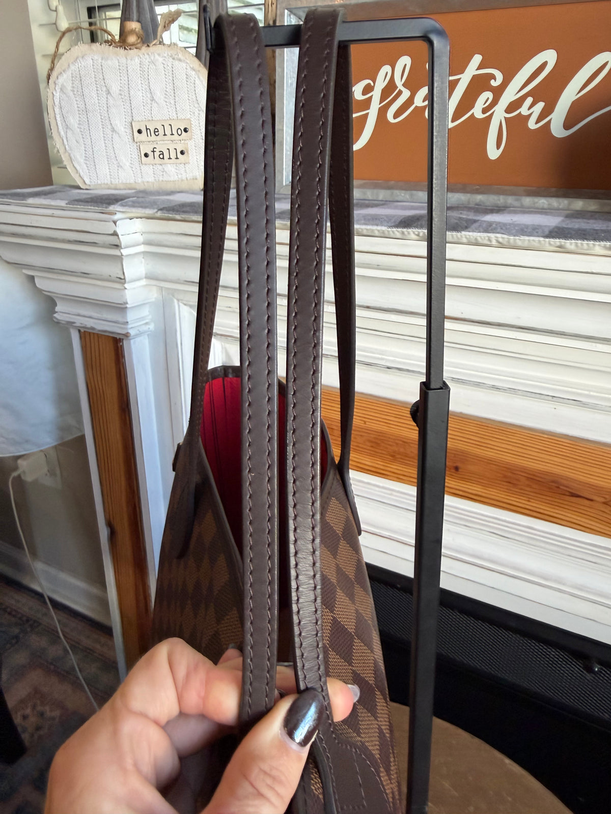 Neverfull MM with pouch in Damier Ebene