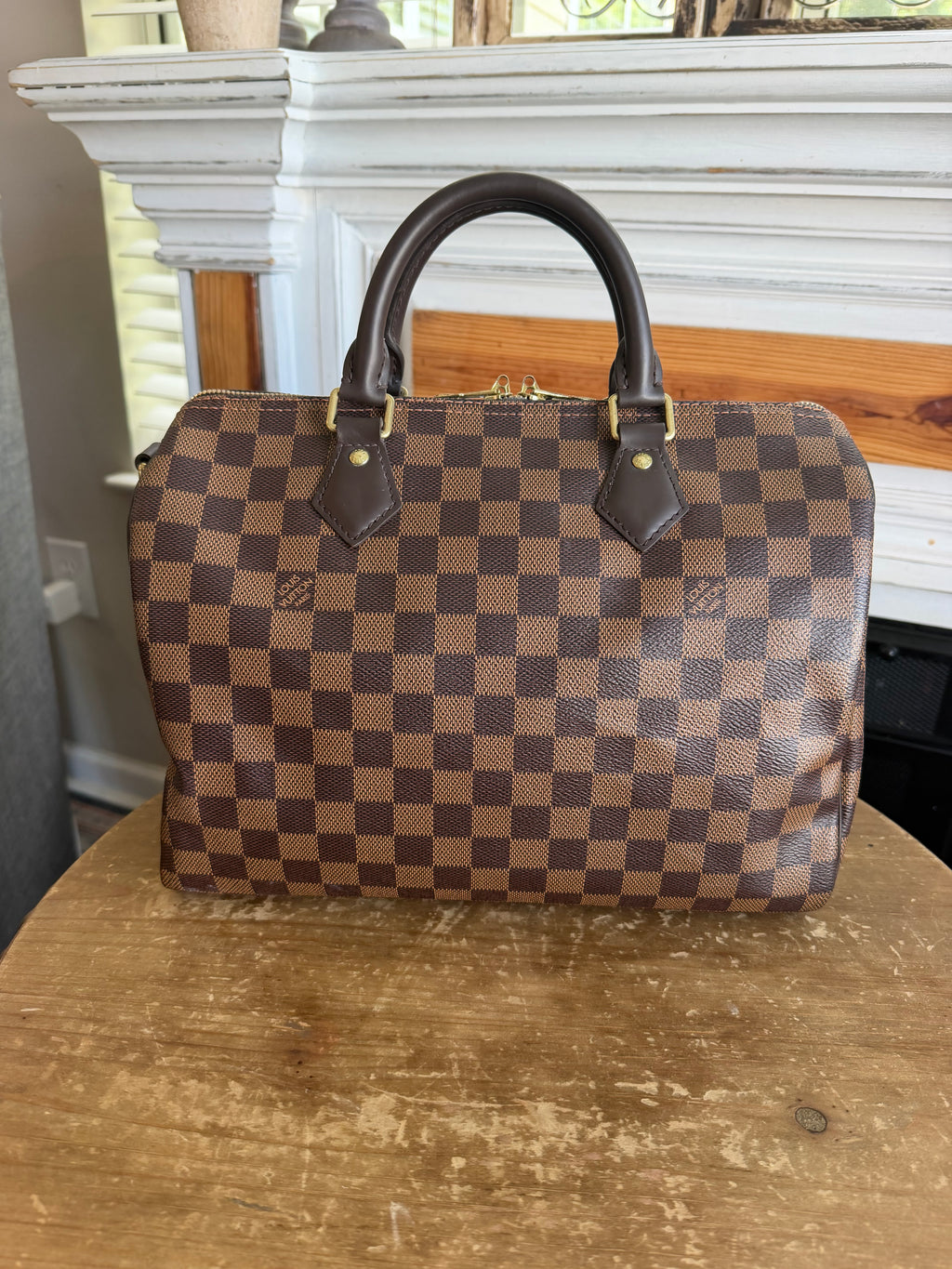 Speedy 30B Bandouliere in Damier Ebene