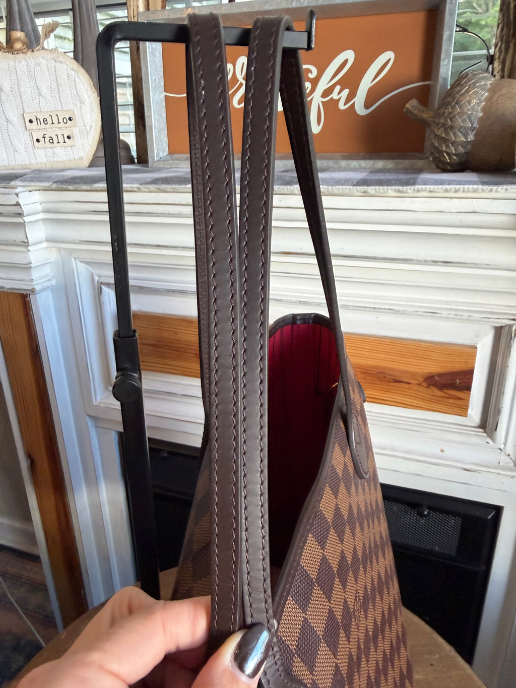Neverfull MM with pouch in Damier Ebene