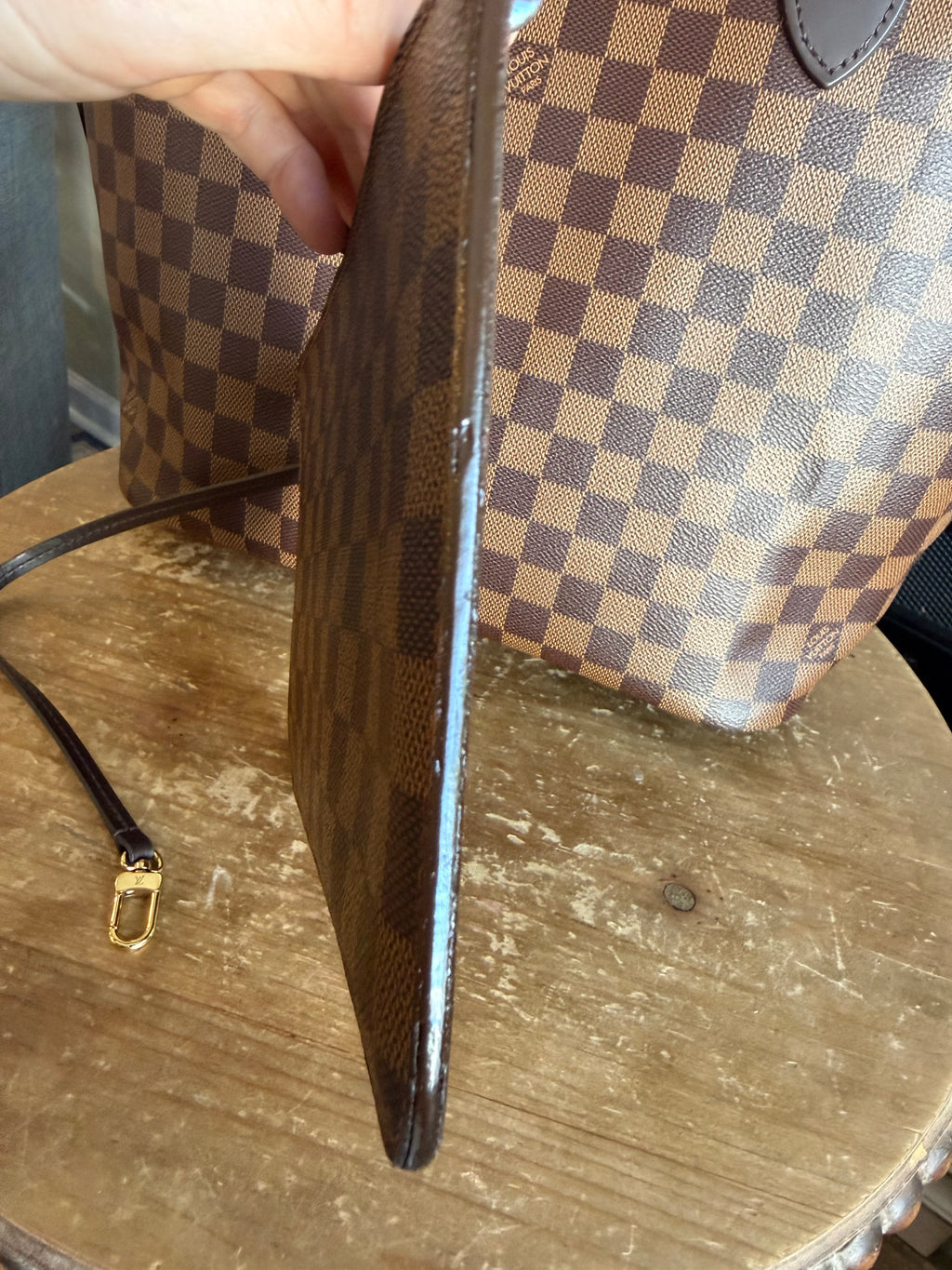 Neverfull MM with pouch in Damier Ebene