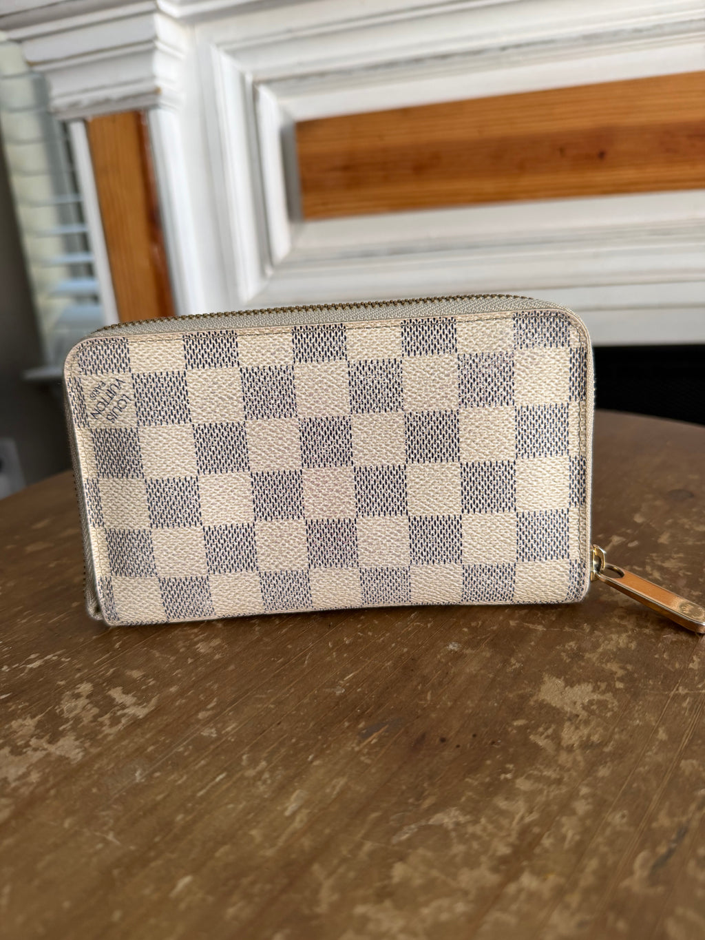 Compact Zippy Wallet in Damier Azur
