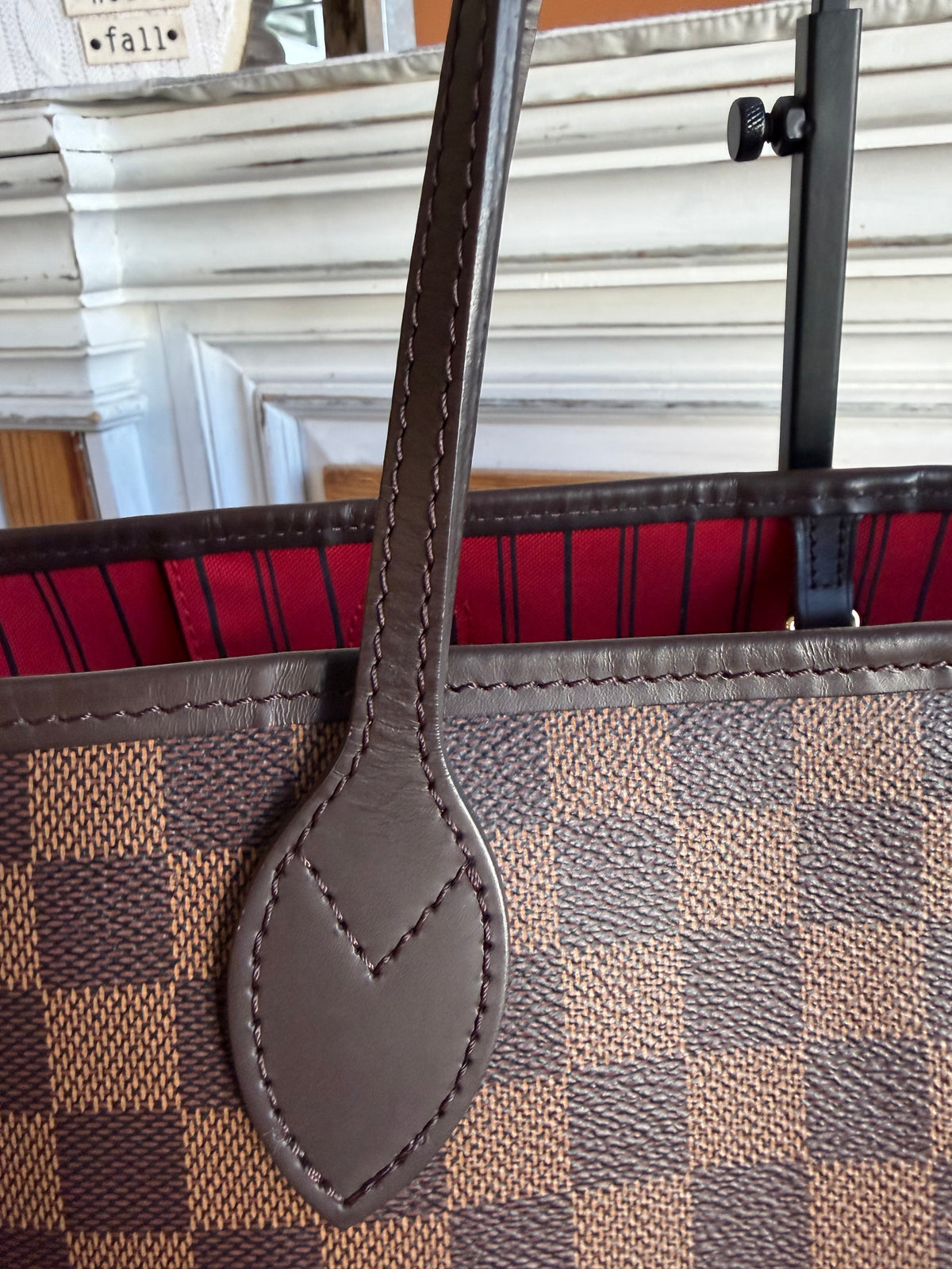Neverfull MM with pouch in Damier Ebene