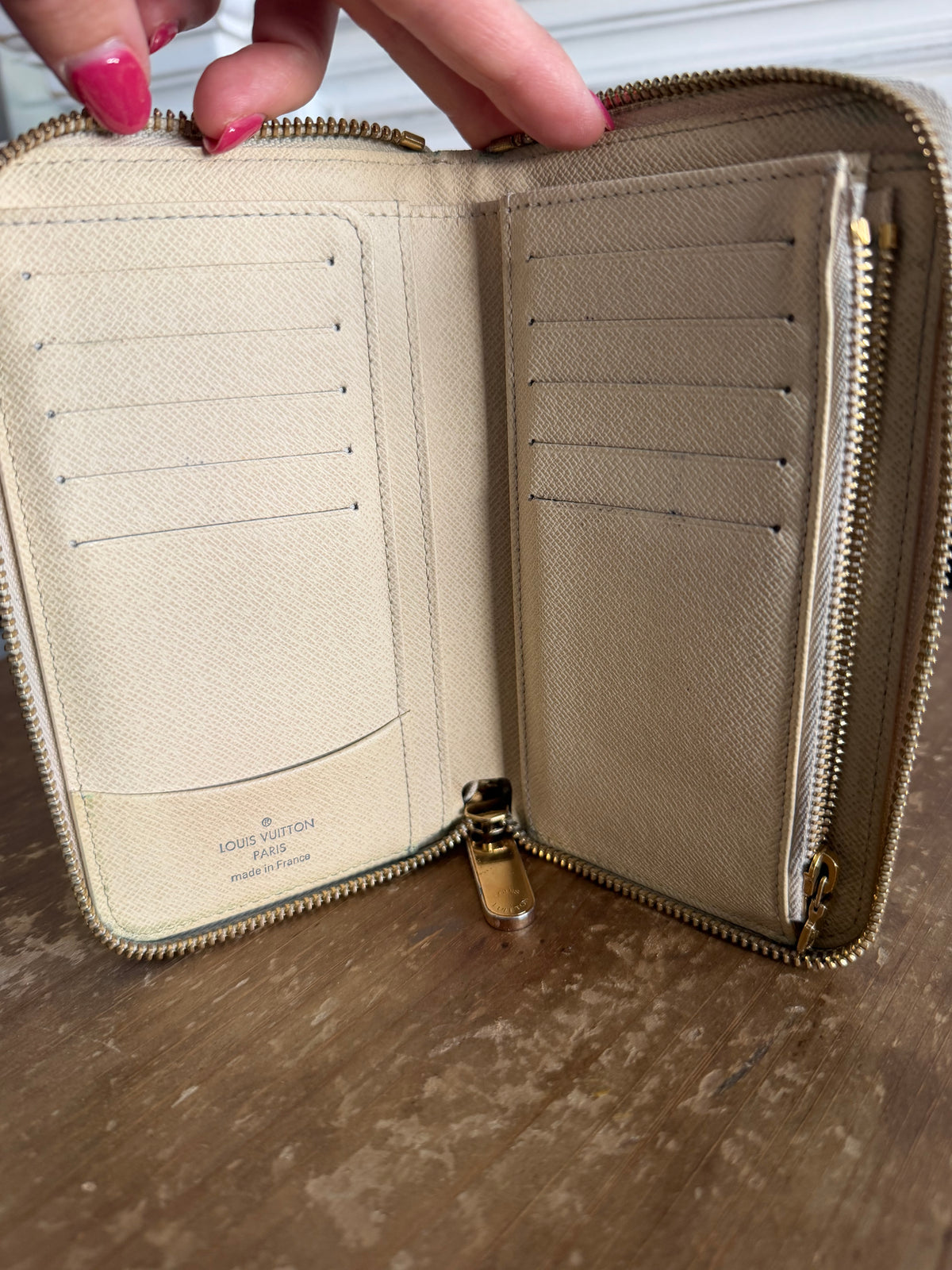 Compact Zippy Wallet in Damier Azur