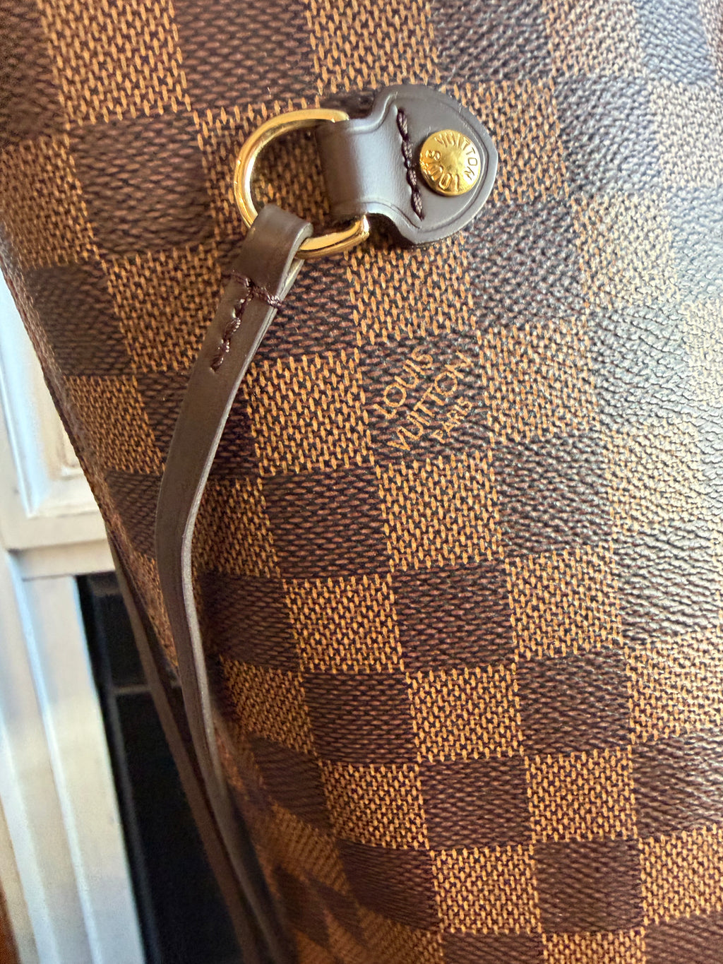 Neverfull MM with pouch in Damier Ebene
