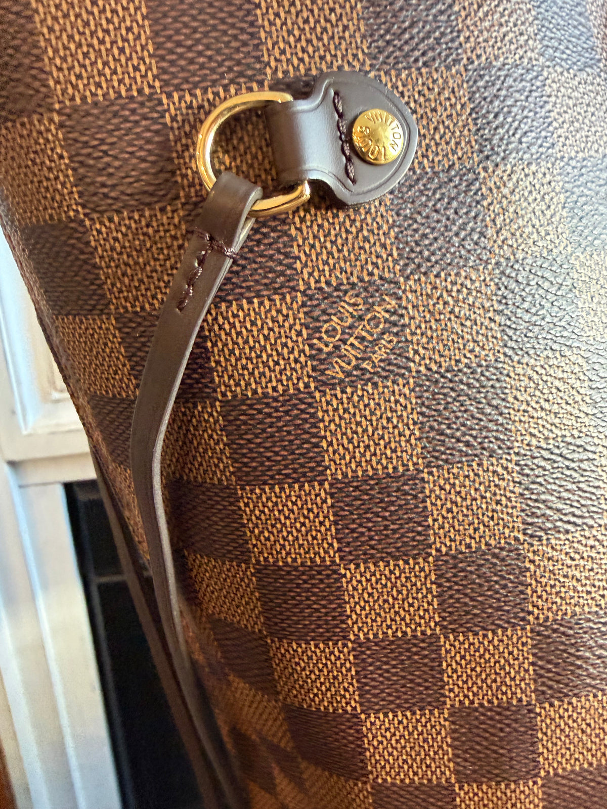 Neverfull MM with pouch in Damier Ebene