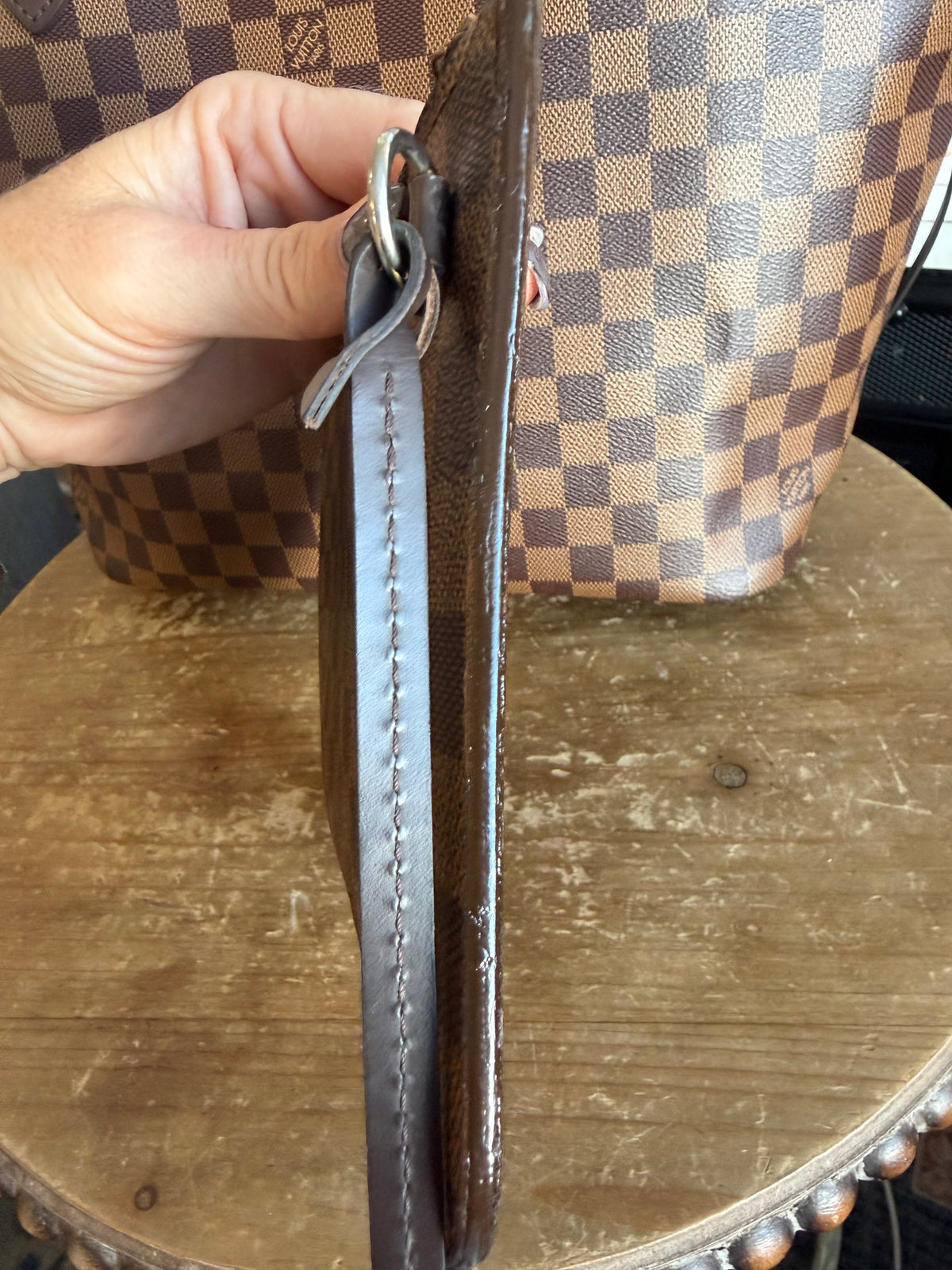 Neverfull MM with pouch in Damier Ebene