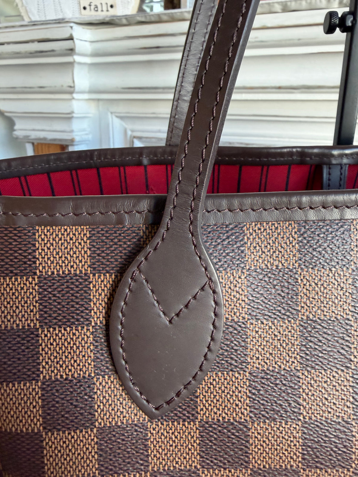 Neverfull MM with pouch in Damier Ebene