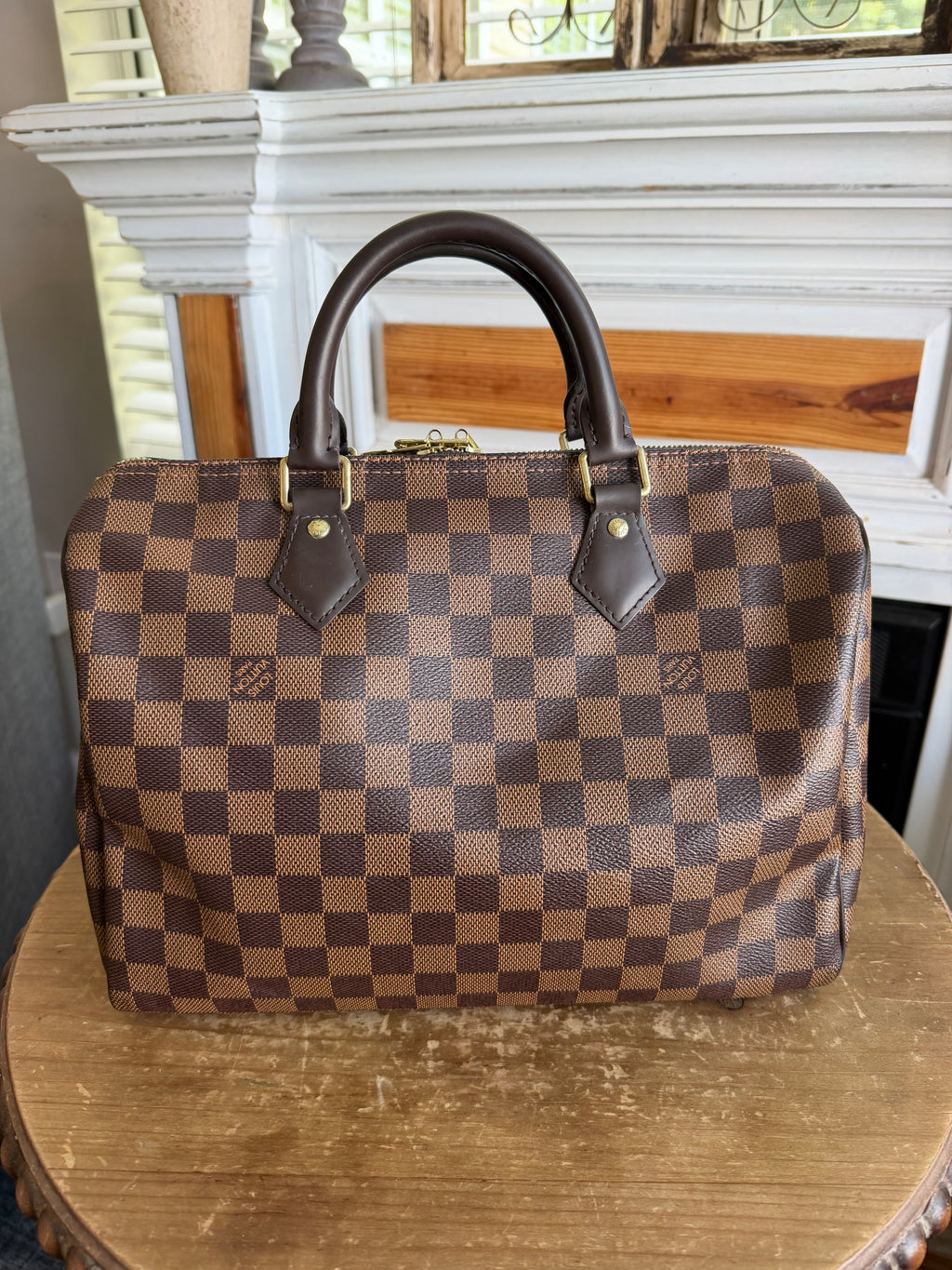 Speedy 30B Bandouliere in Damier Ebene