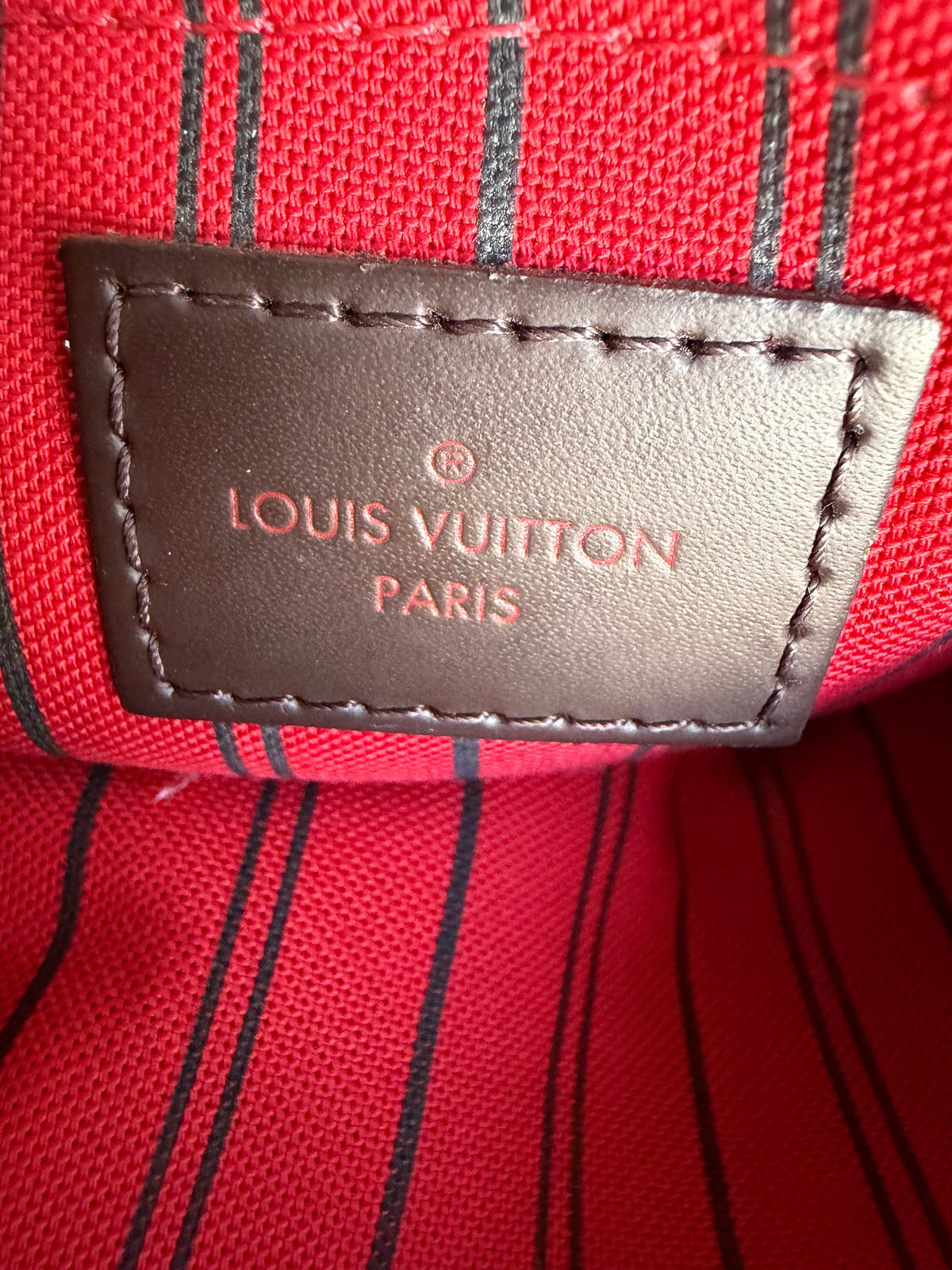 Neverfull MM with pouch in Damier Ebene