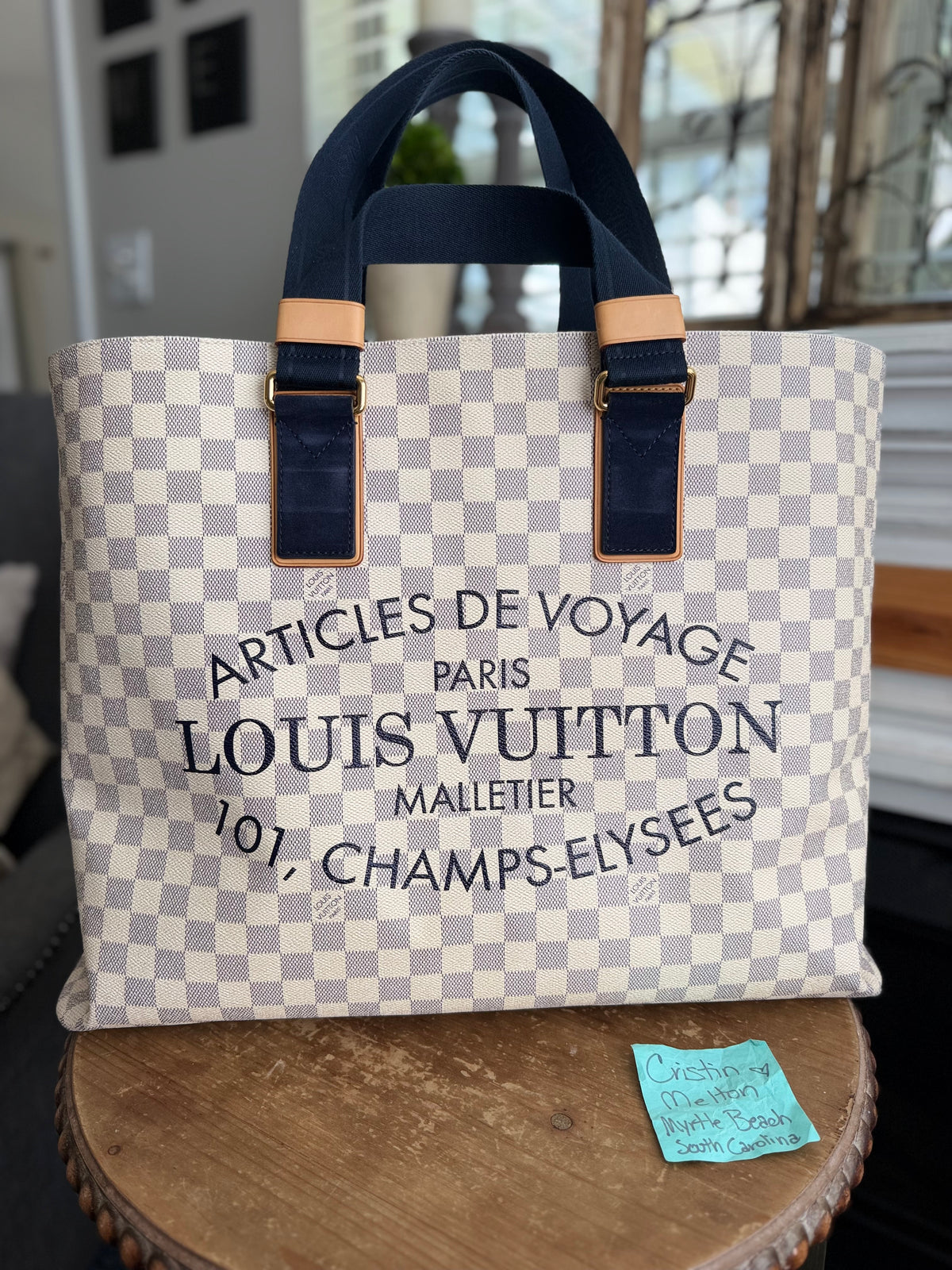 Beach Cabas GM in Damier Azur