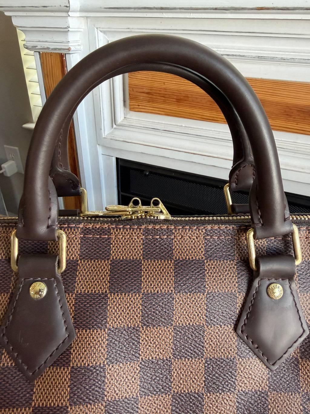 Speedy 30B Bandouliere in Damier Ebene