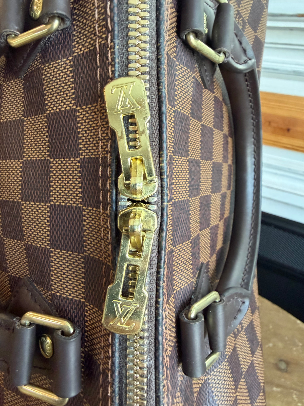 Speedy 30B Bandouliere in Damier Ebene