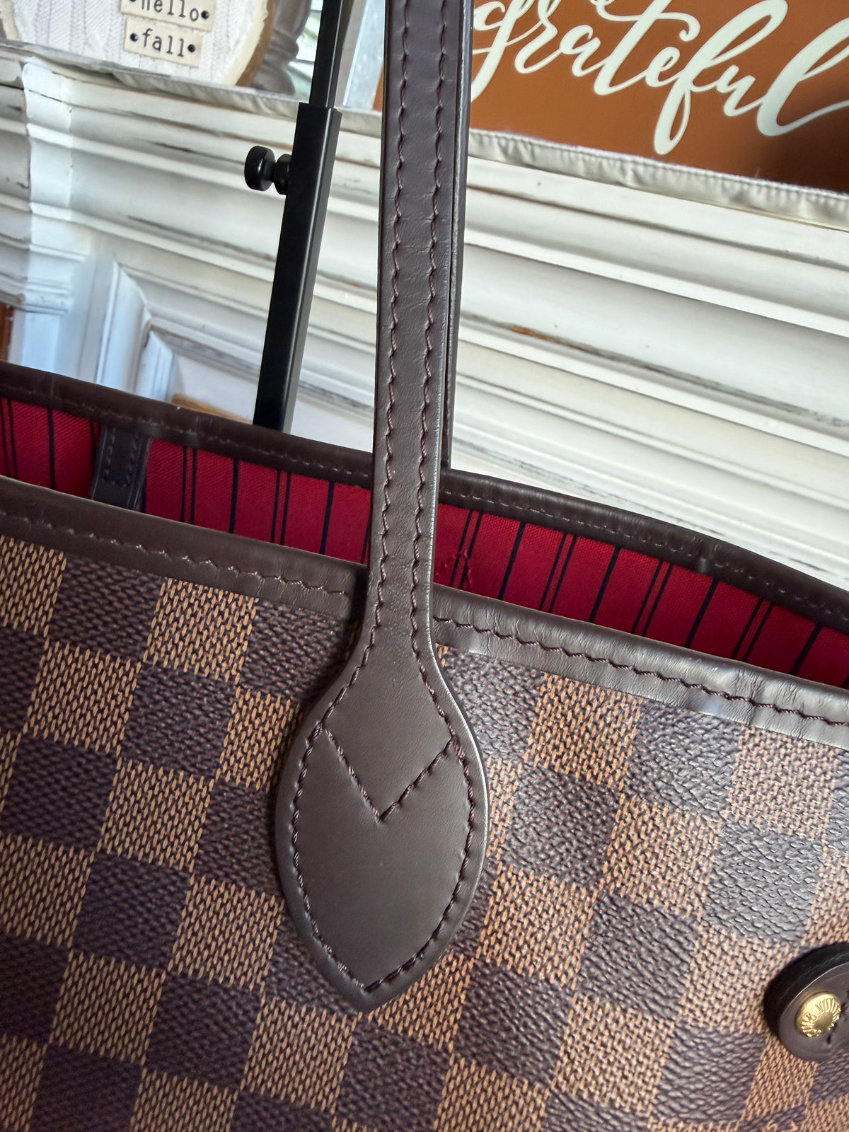 Neverfull MM with pouch in Damier Ebene