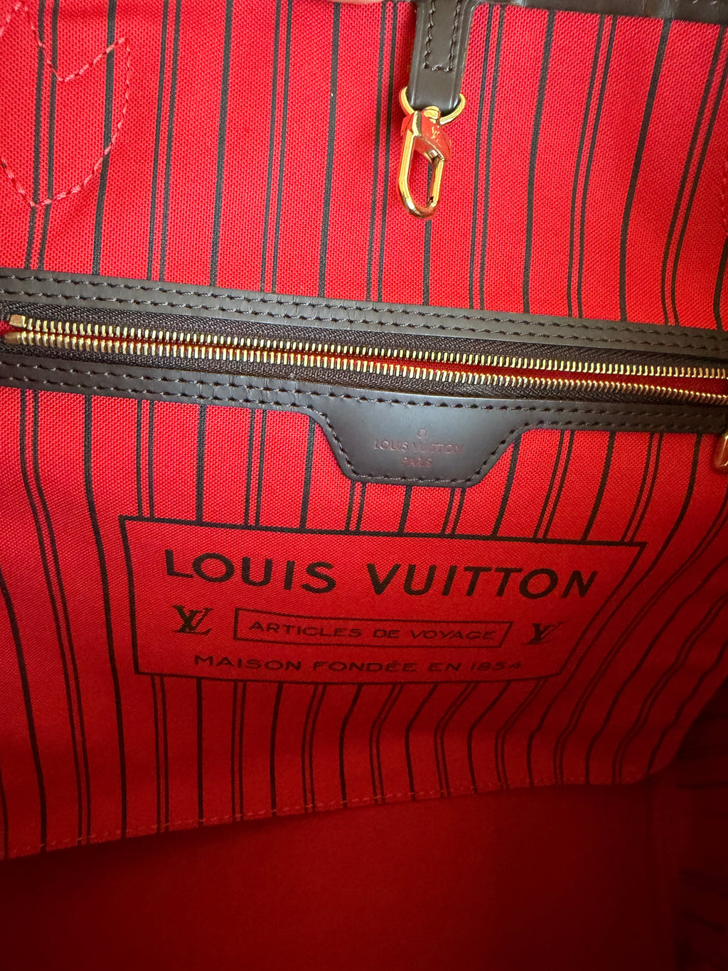 Neverfull MM with pouch in Damier Ebene