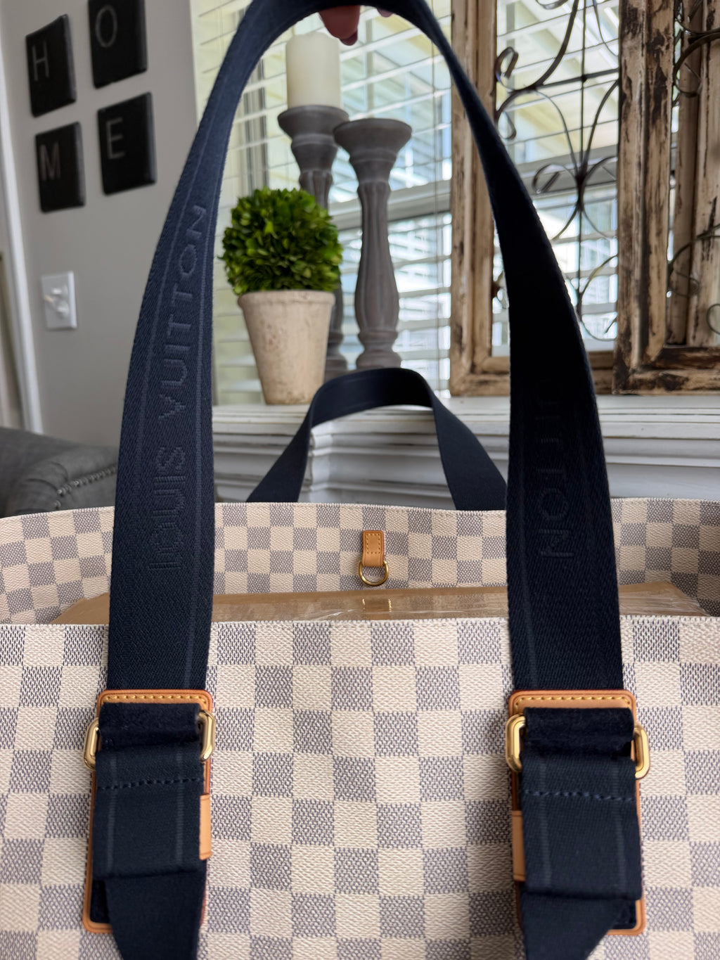 Beach Cabas GM in Damier Azur